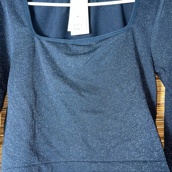 NWT All In Motion Women's Seamless‎ Long Sleeve Blue Glitter Top Size XL - Picture 6 of 7